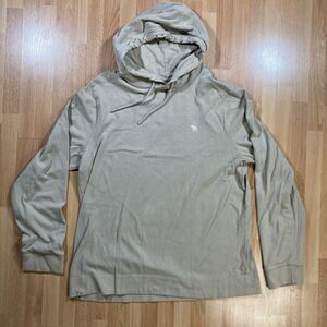 Abercrombie & Fitch Beige Hoodie (Men’s Size L) • Pullover • Sweatshirt • EUC